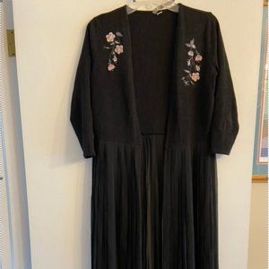 Lauren Conrad Long Black Embroidered Sweater